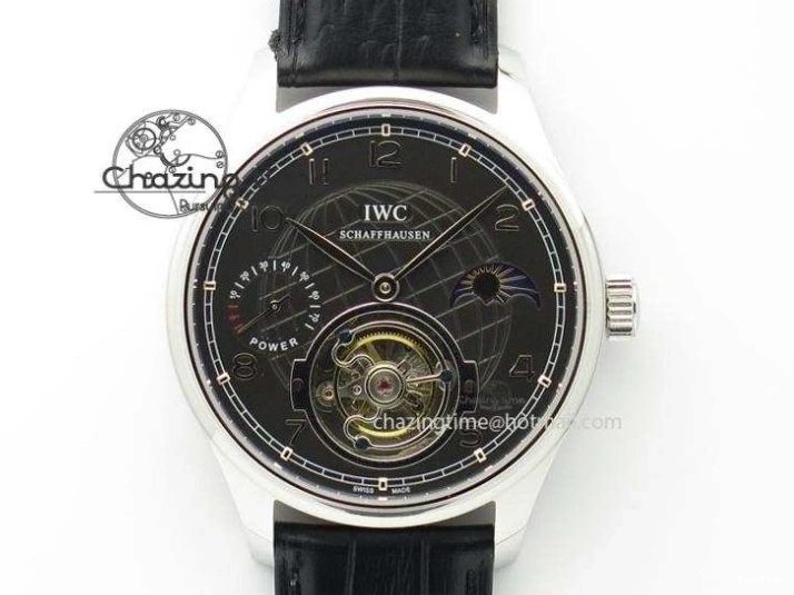 MIROTIME 0501 Portuguese Tourbillon IW5463 RG ZF Best Edition White Dial on Brown Leather Strap Stylish 7174